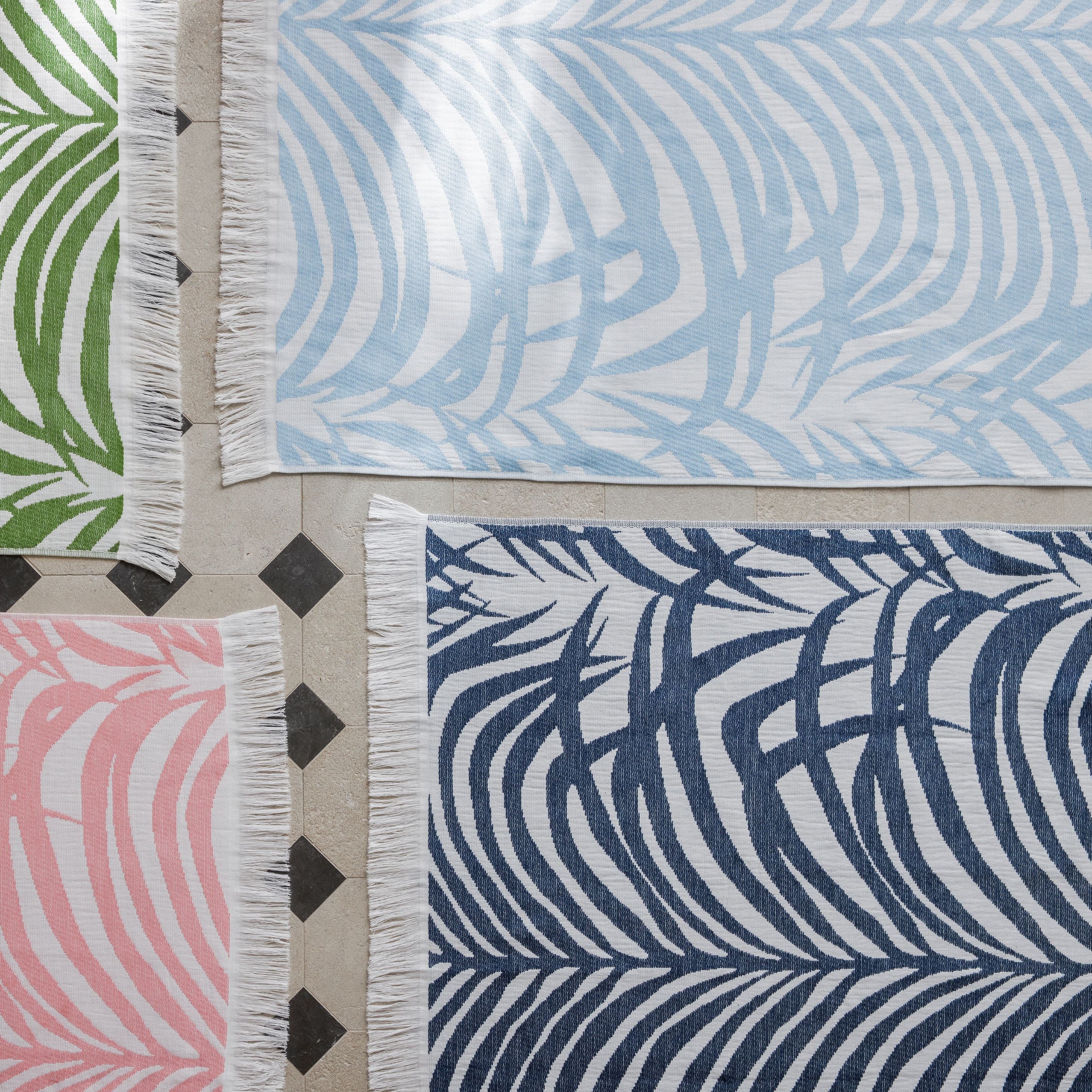 Zebra Palm Beach Towel Pool Blue