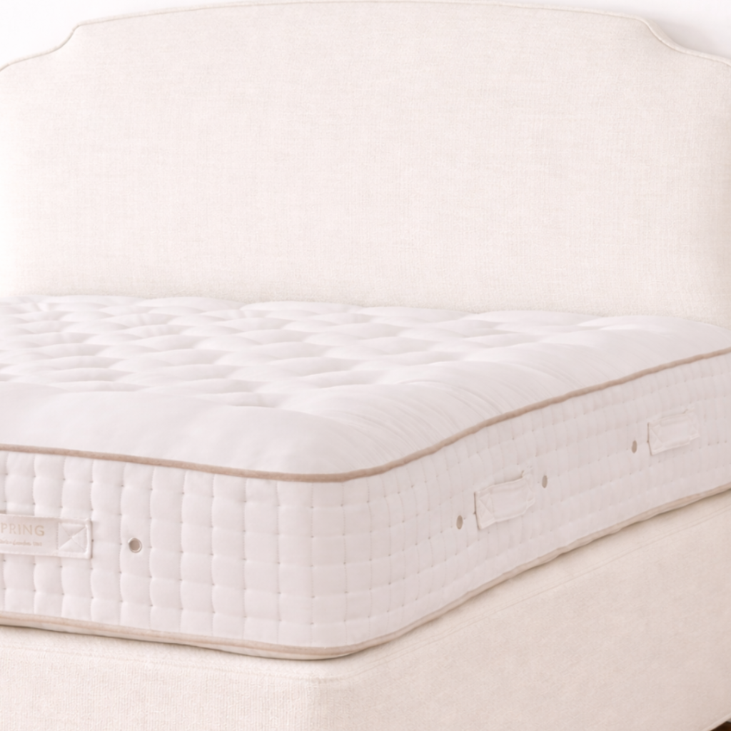 Eccleston Headboard, Tiara Superb Mattress and Sovereign Divan by Vispring